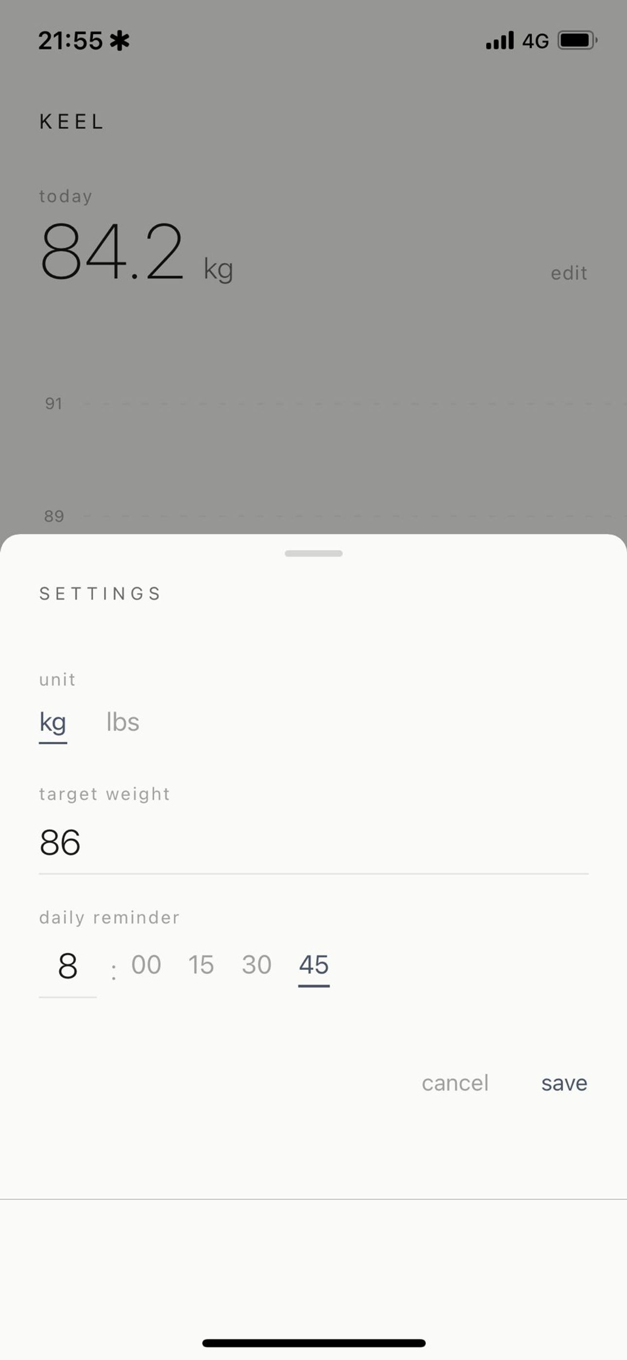 Keel - settings