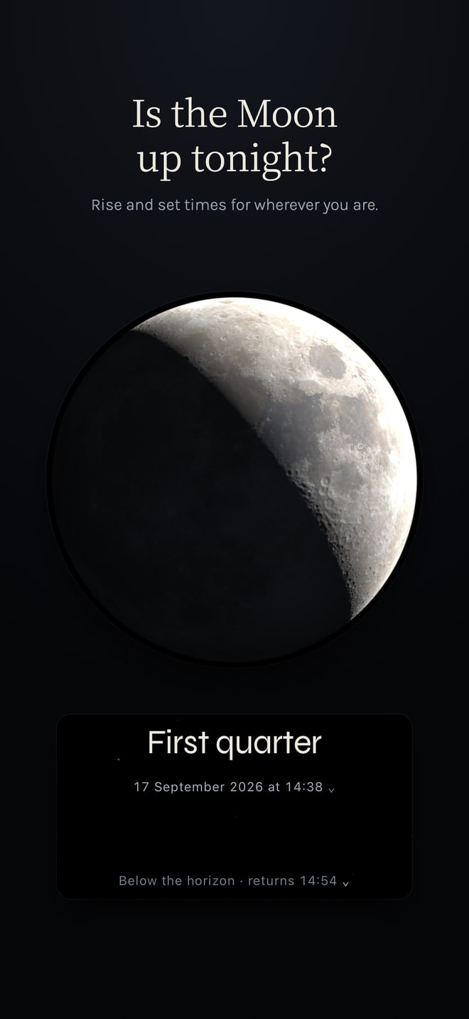 Lune - is the Moon up tonight? The Moon with its rise time